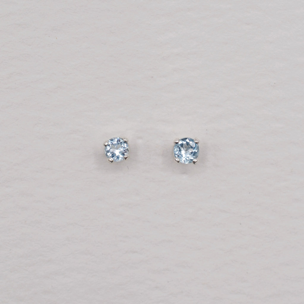 Sterling Silver 3mm Faceted Birthstone Stud Earrings