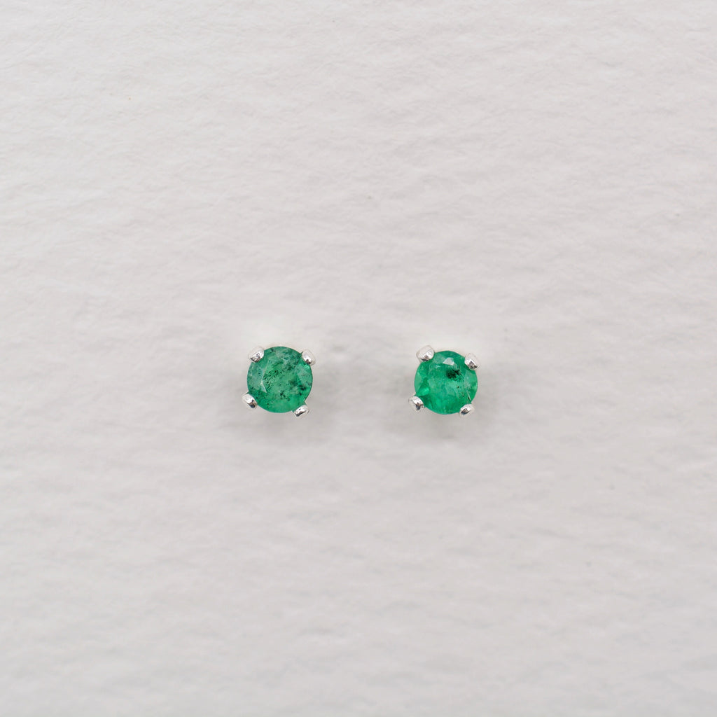 Sterling Silver 3mm Faceted Birthstone Stud Earrings