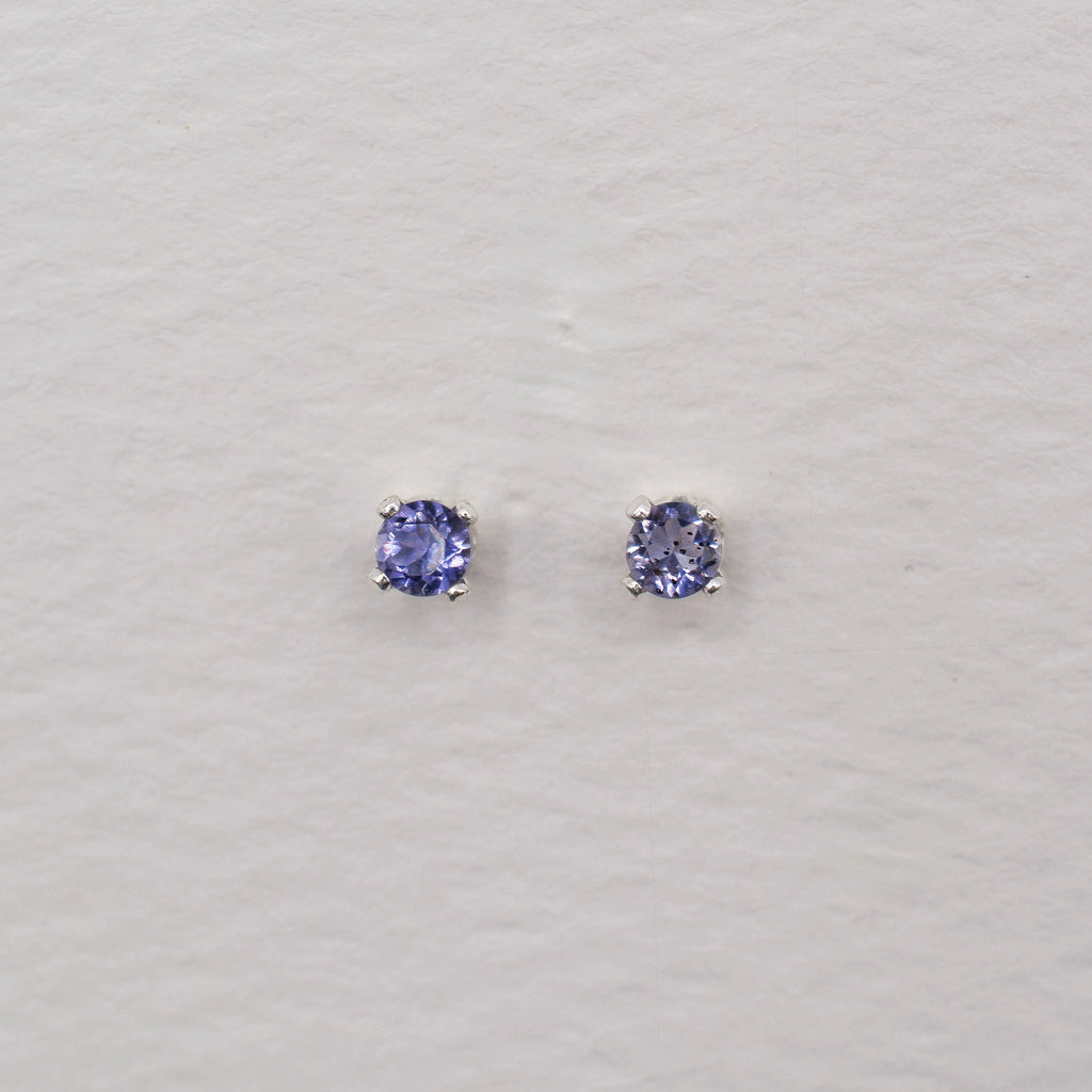 Sterling Silver 3mm Faceted Birthstone Stud Earrings