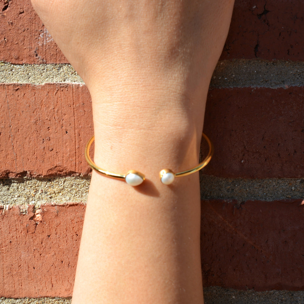 Gold Vermeil Pearl Bangle