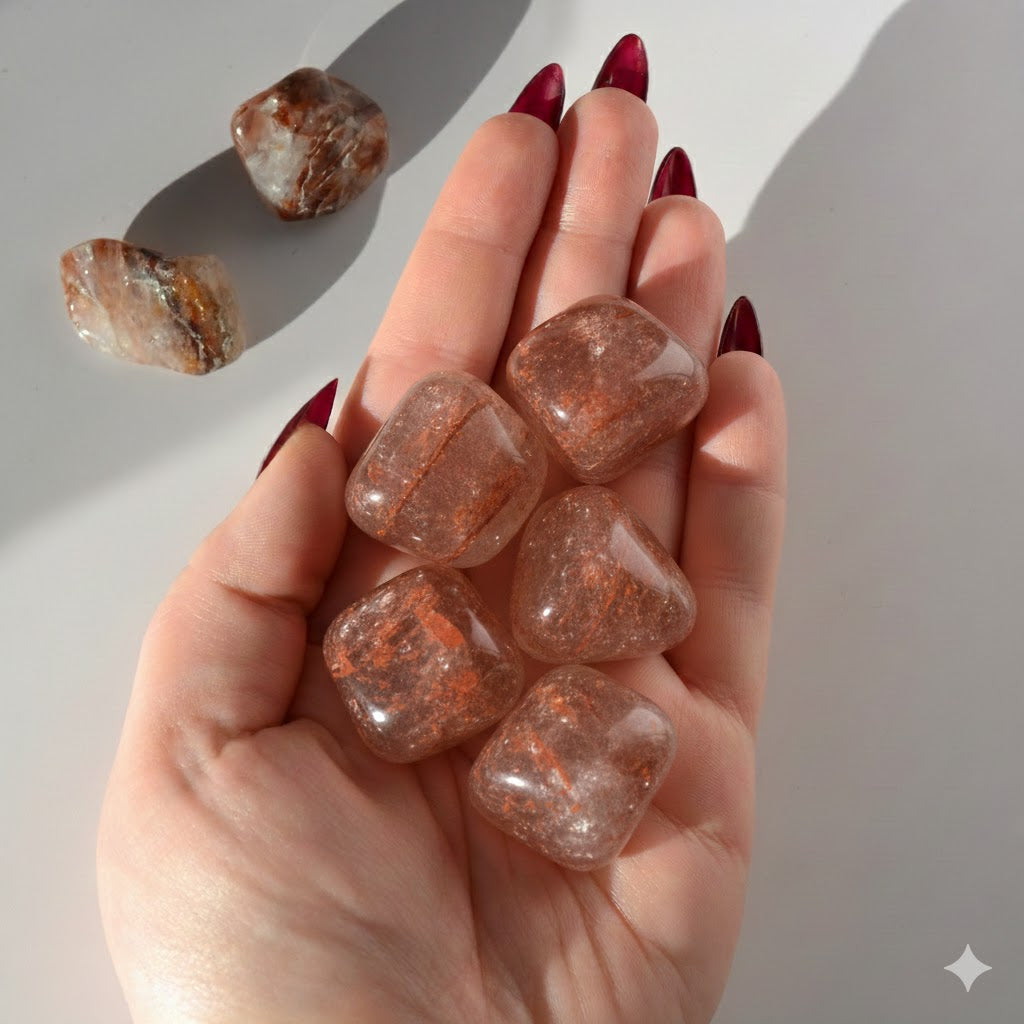 Hematoid Fire Quartz Tumbles