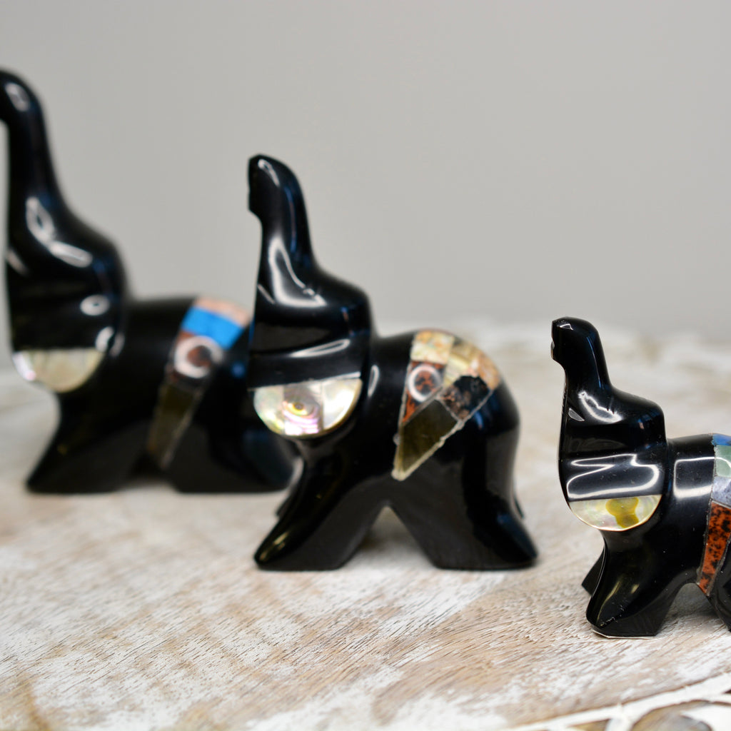Black Obsidian Elephant