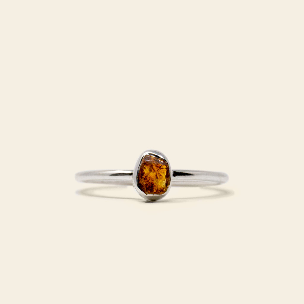 Bezel Set Rough Citrine Ring