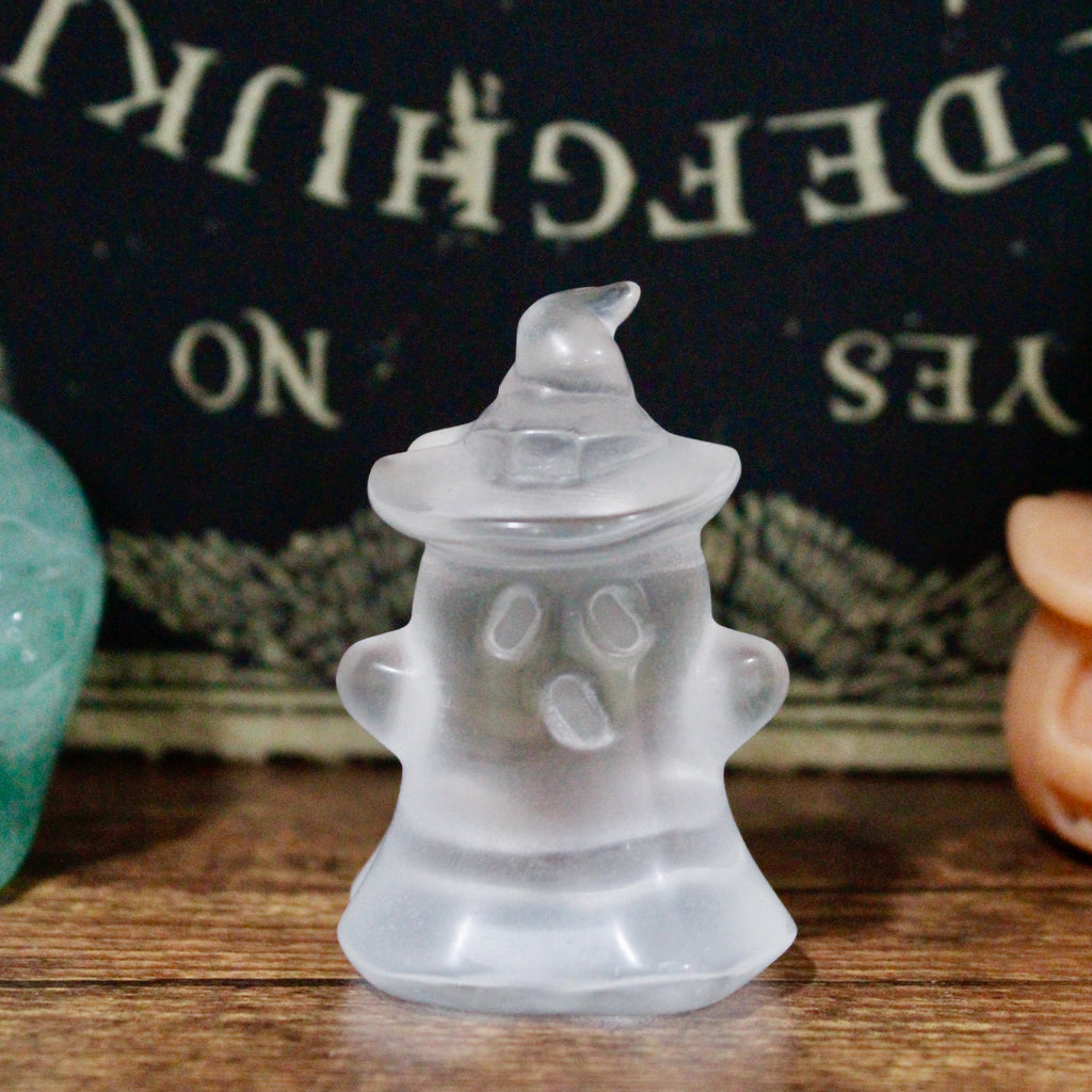 Crystal Ghost with Witch Hat
