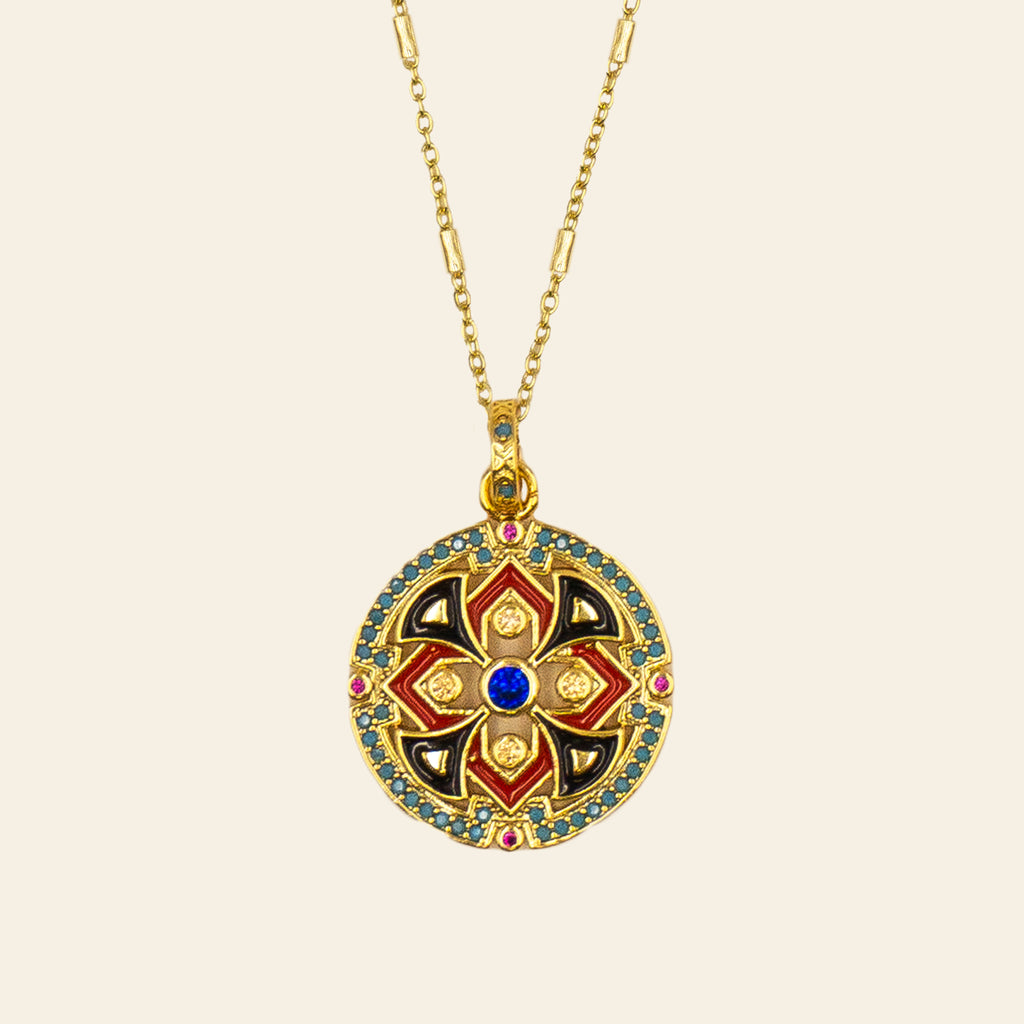 Enamel Mandala Necklace