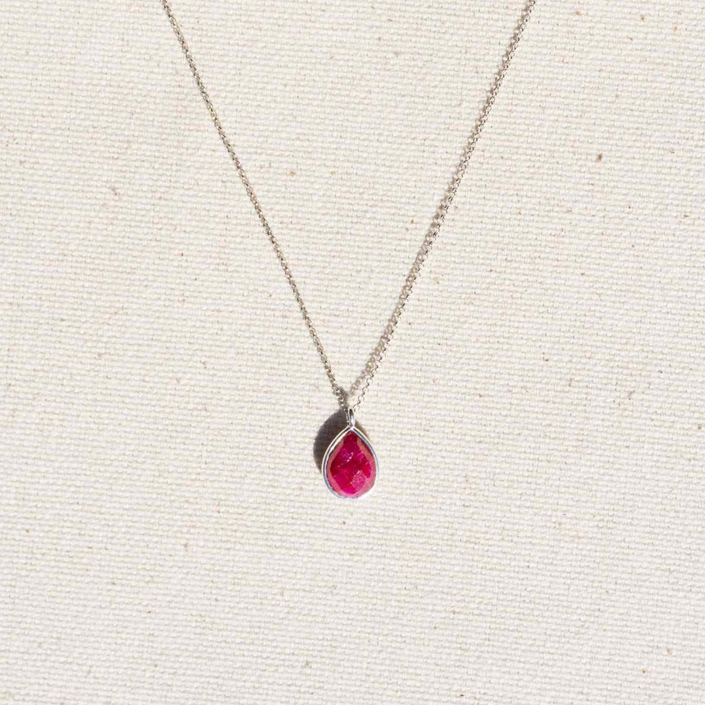 Hunt Country Jewelers Ruby Teardrop Pedant 18K in Yellow Gold