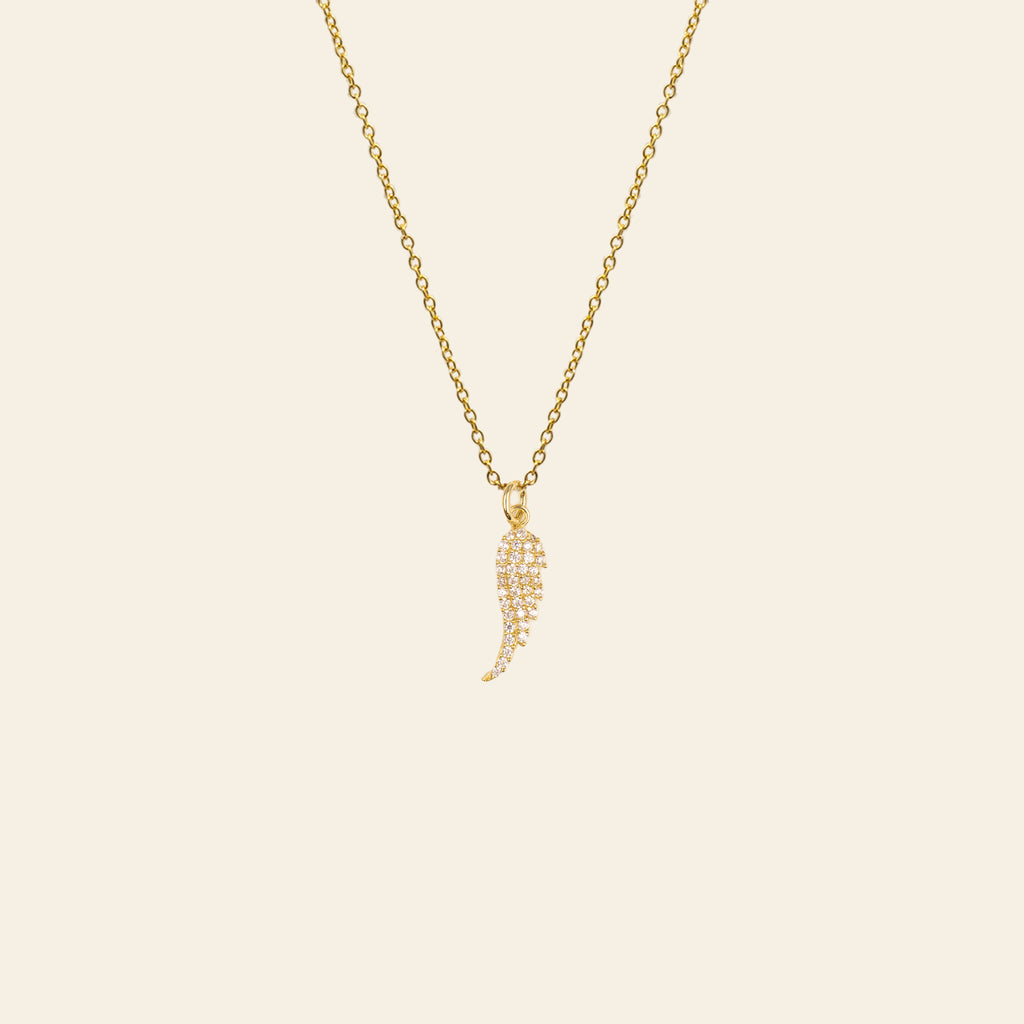 Dainty Feather Necklace - Gold