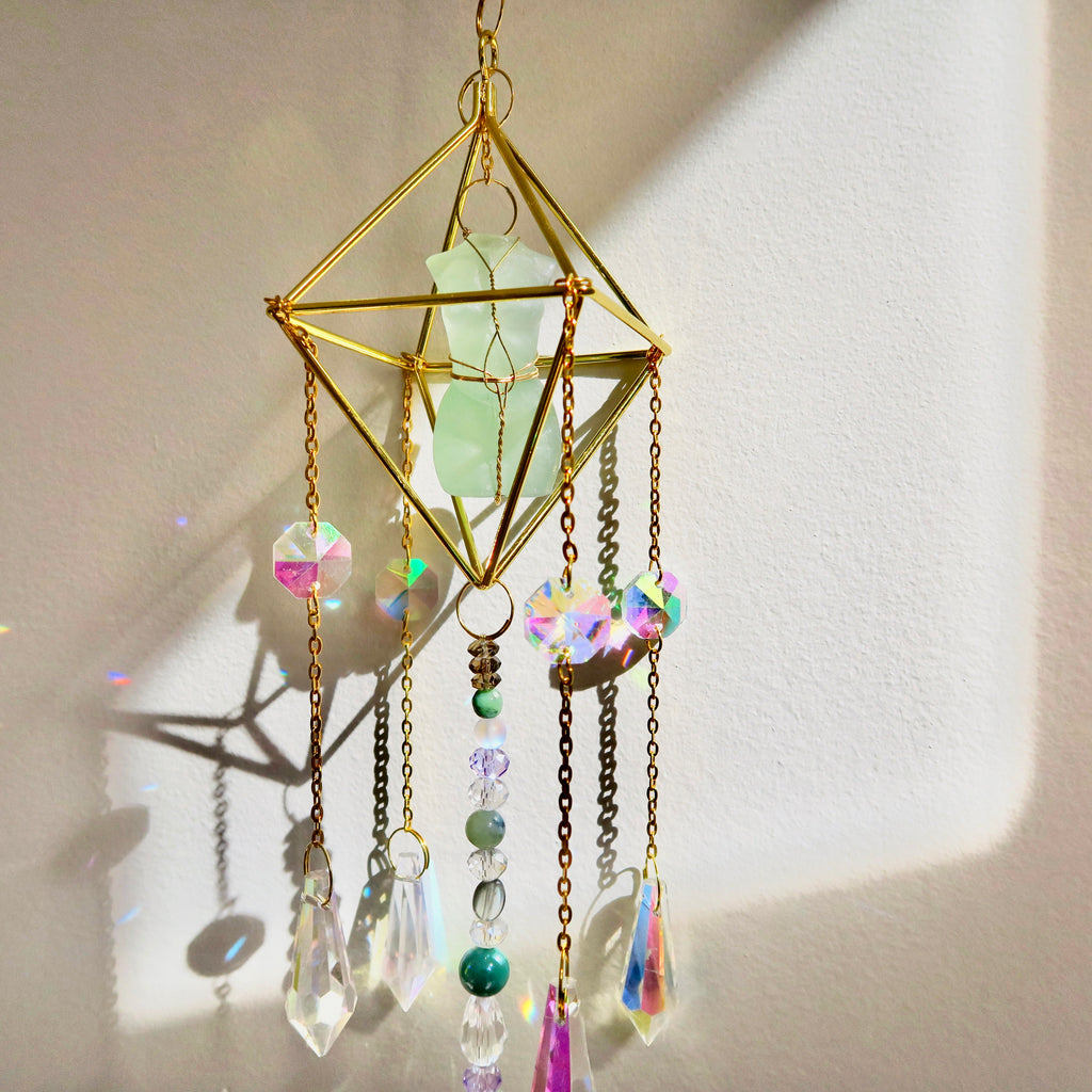 Wire Wrapped Female Torso Crystal Suncatcher
