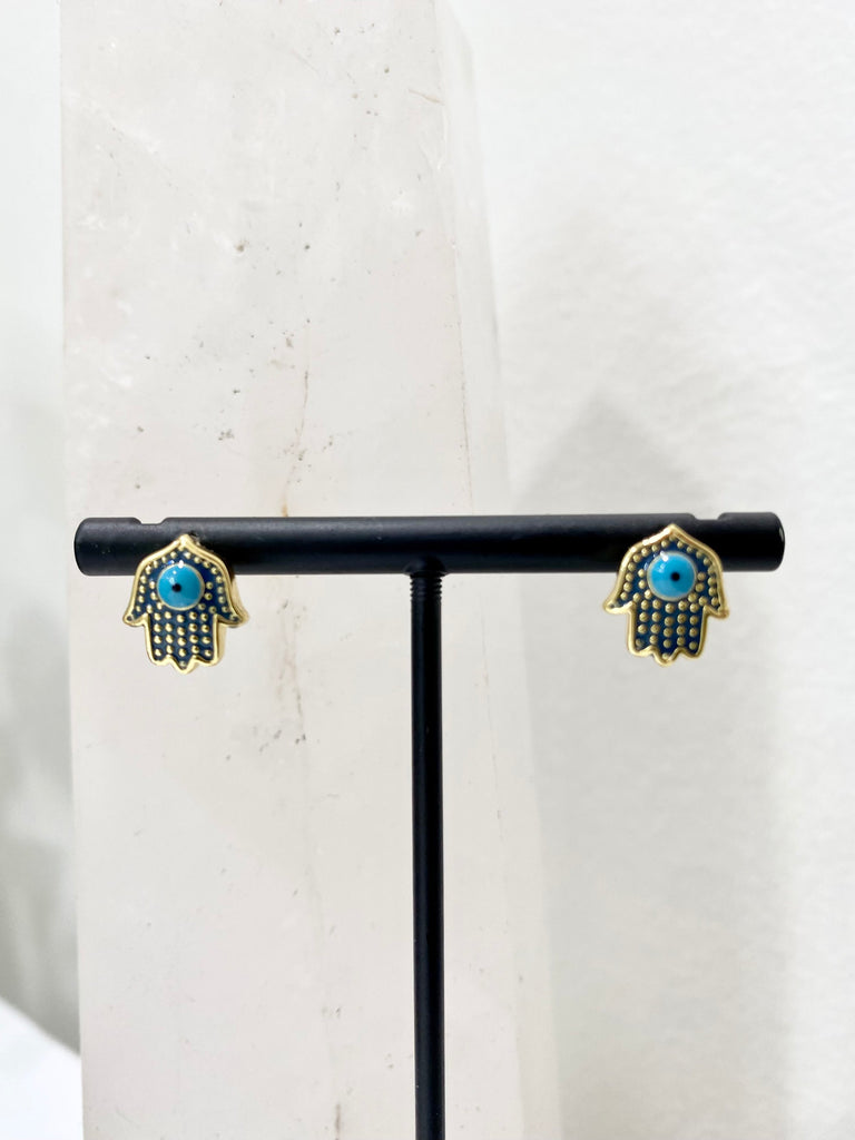 Hamsa and Turquoise Earrings