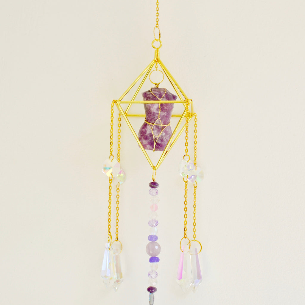 Wire Wrapped Female Torso Crystal Suncatcher