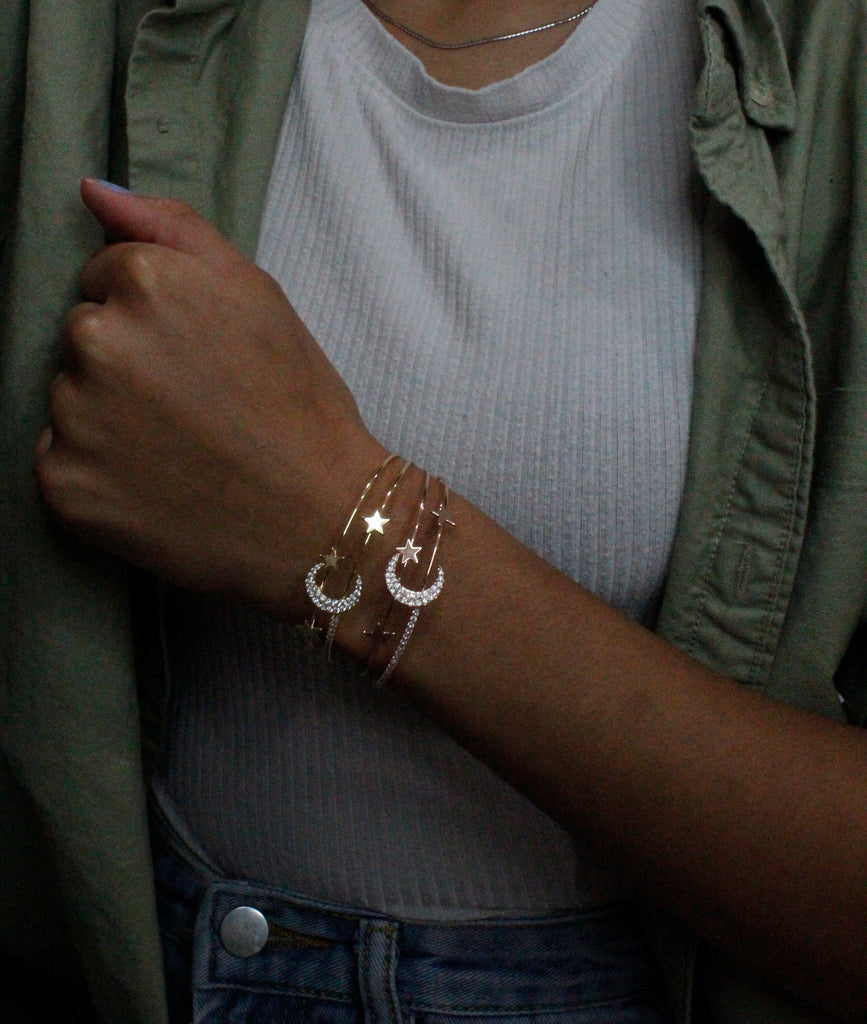Moon & Star Cuff Bracelet