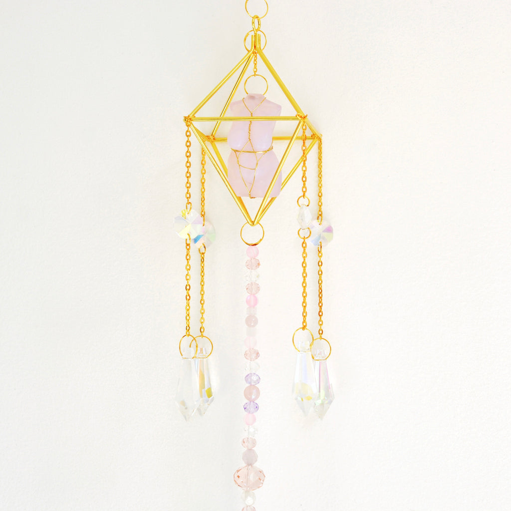 Wire Wrapped Female Torso Crystal Suncatcher