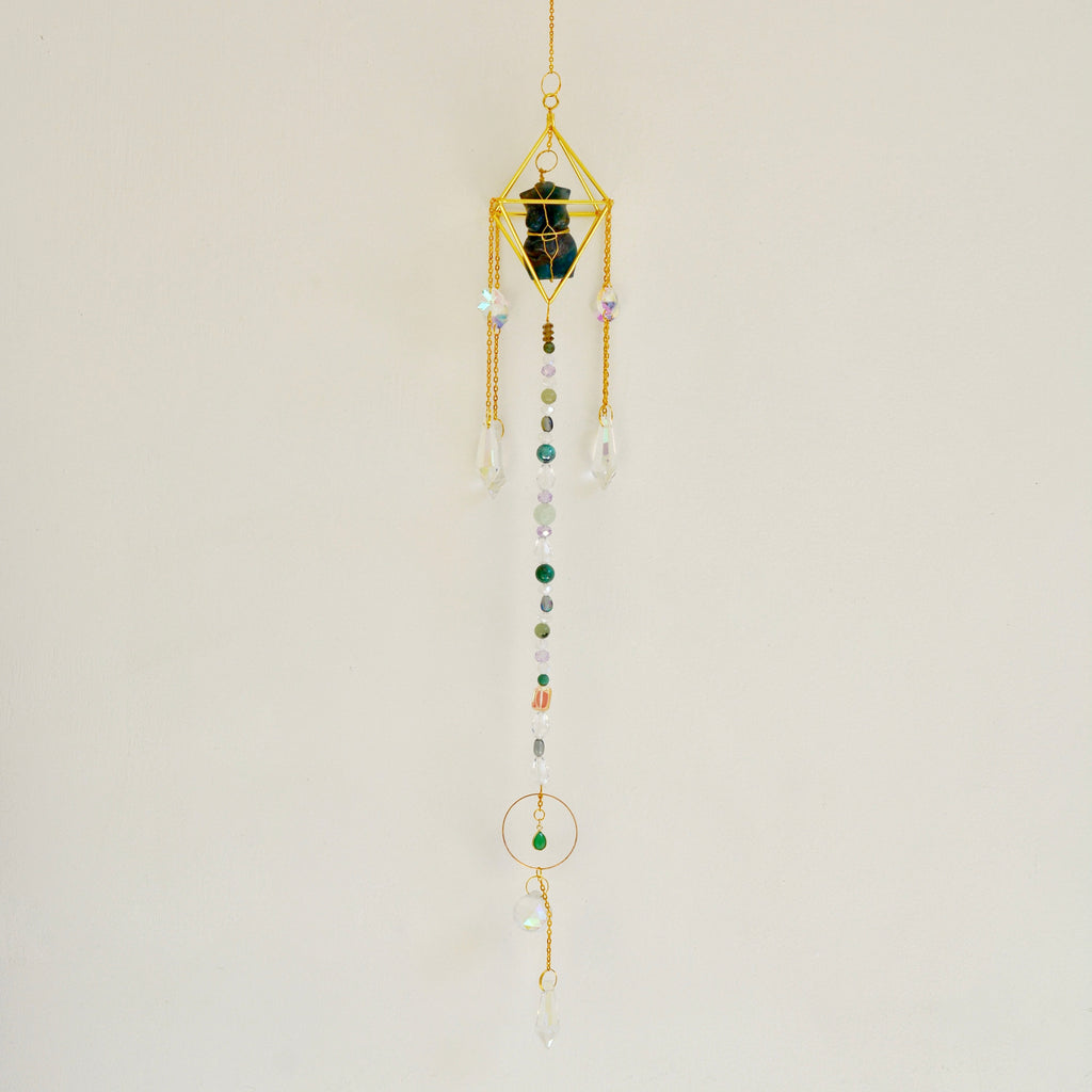 Wire Wrapped Female Torso Crystal Suncatcher