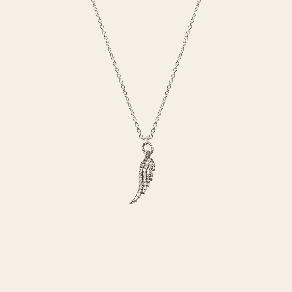 Dainty Feather Necklace - Silver