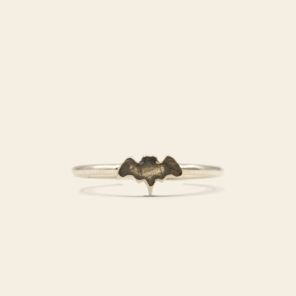 Tiny Bat Ring Moonstone