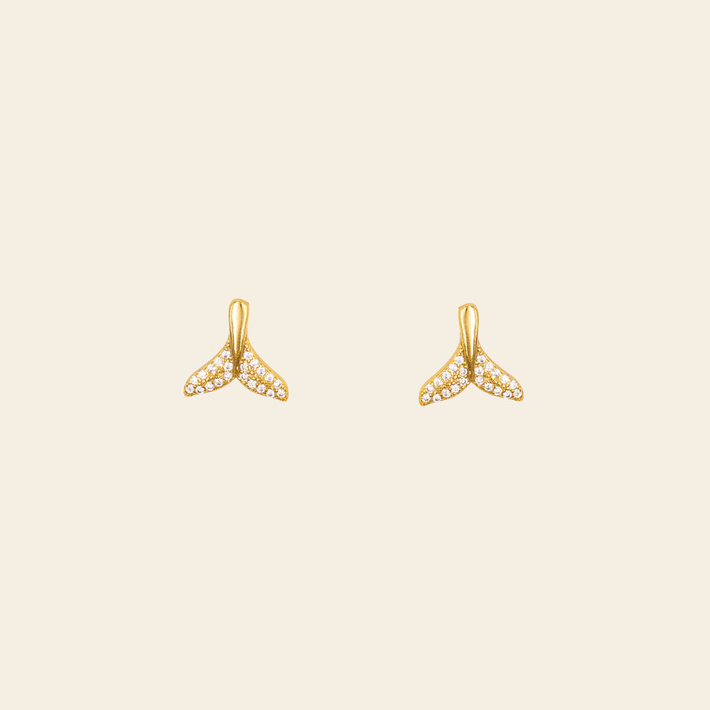 Whale Tail Earrings - Gold