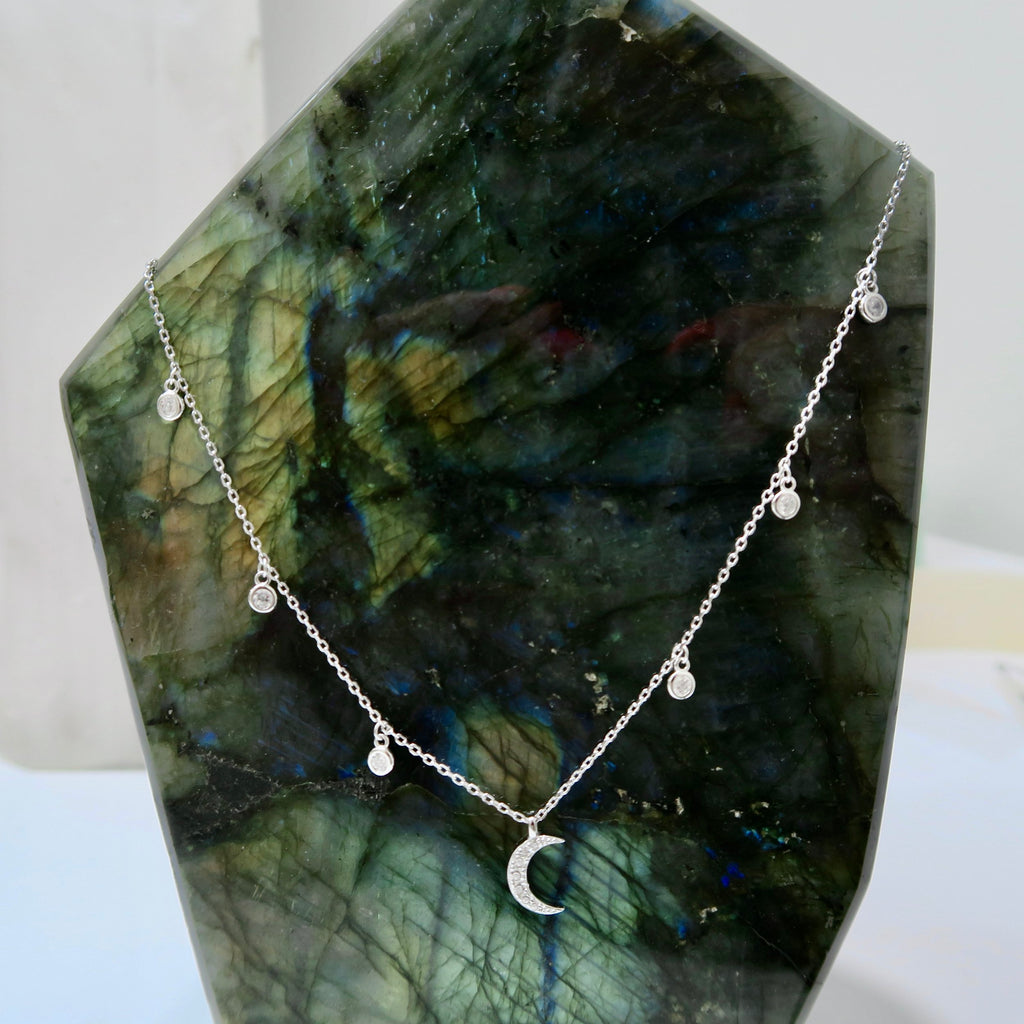 Crescent Moon Station Necklace