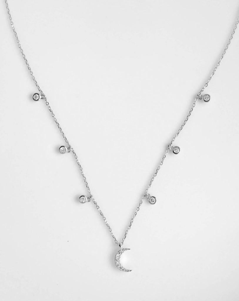 Crescent Moon Station Necklace